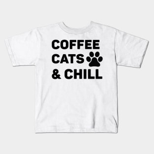 Coffee Cat and chill Kids T-Shirt